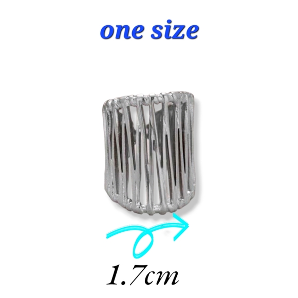 New! Woman Baroque Style Stainless Steel Rings. Silver. One Size. - Picture 3 of 3